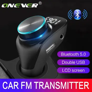 Onever Fm odašiljač modulator Bežične Bluetooth 5.0 AUX auto Mp3 player double USB punjač, handsfree, LCD zaslon auto adapter