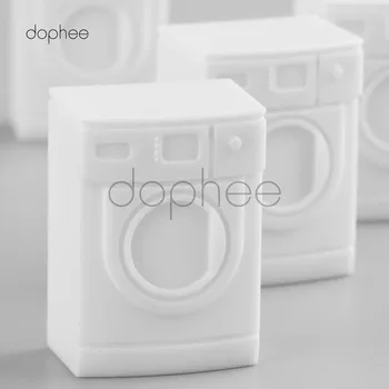 Dophee 10шт bijele plastike stroj za pranje rublja model u mjerilu 1: 25 70 mm Pijesak stol model unutarnji smola namještaj model uređenja