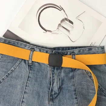 Novo Platno Remen Moda Harajuku Jednobojnu Plastične Kopče Ženskog Struka Pojas Jeans I Casual Žene Muškarci Studenti Snažne Trake
