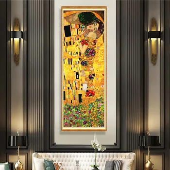Klasičan slikar Gustav Klimt Poljubac apstraktna umjetnost zbirka platnu ispis slikarstvo plakat velike zidne slike dnevni boravak kućni dekor