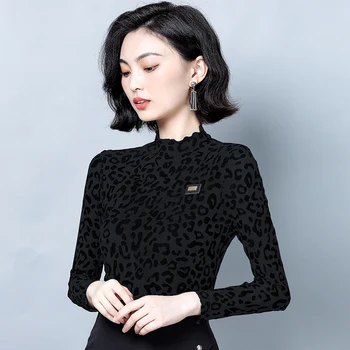 Korejski Žene Bluze Košulje Žena Леопардовая Bluza Košulja Žene S Dugim Rukavima Mreže Bluze Vrhovima Plus Size Blusas Mujer De Moda 2020