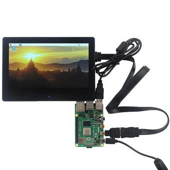 Malina Pi 4B 7-inčni IPS-lcd kapacitivni zaslon osjetljiv na dodir podesiva svjetlina LCD zaslon s držačem Malina Pi 3B+/3B