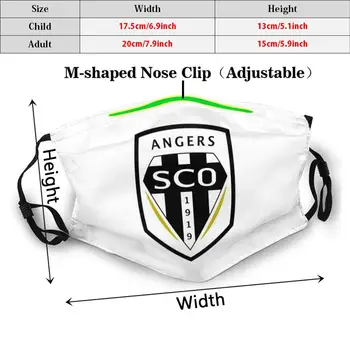 Angers Sco Euro League Reusable Filtar Maska Za Lice Pm2.5 Angers Sco France Soccer Football Euro League
