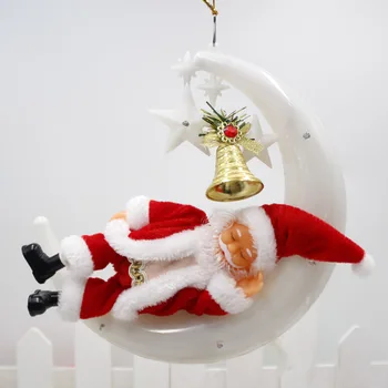 2019 Sretan Božić Djed Mraz lutka 24 cm s pozadinskim osvjetljenjem glazba Djed Mraz je hrkanje električni Djed Mraz lutka