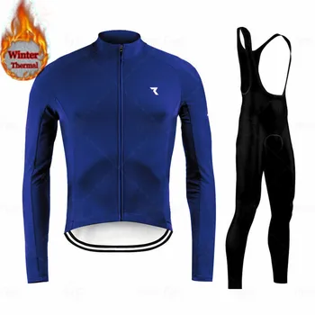 Ryzon Cycling Jersey Set Road Bike Odjeca Winter Long Sleeve Riding Tight Jacket Kit Thermal Fleece Bicycle Team Race Uniform