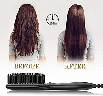 O ' Bella Hair Straightener Brush Dual-Napon 45 Second Fast Heat Up 28mm Long High Density Ploče Teeth Anion