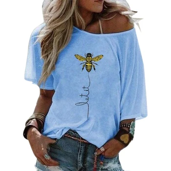Vicabo plus size t-shirt Bee ispis vrhovima ljeta Ženska odjeća O-izrez svakodnevni ladies t-shirt kratki rukav tees košulje ženski top