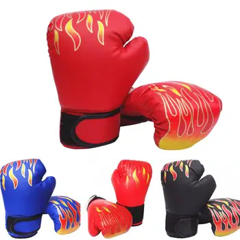 1 par djeca djeca boksačke rukavice profesionalni plamen mreže prozračni umjetna koža plamen rukavice Sanda boks trening rukavice